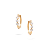 Minnies Hoops | Triple Diamond Earrings | 0.13 Cts. | 14K Gold Gilda by Gradiva Inc.