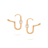 Baguette Hoops | Medium Diamond Earrings | 0.48 Cts. | 14K Gold Gilda by Gradiva Inc.