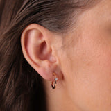 Minnies Hoops | Single Diamond Earrings | 0.04 Cts. | 14K Gold Gilda by Gradiva Inc.