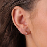 Minnies Hoops | Single Diamond Earrings | 0.04 Cts. | 14K Gold Gilda by Gradiva Inc.