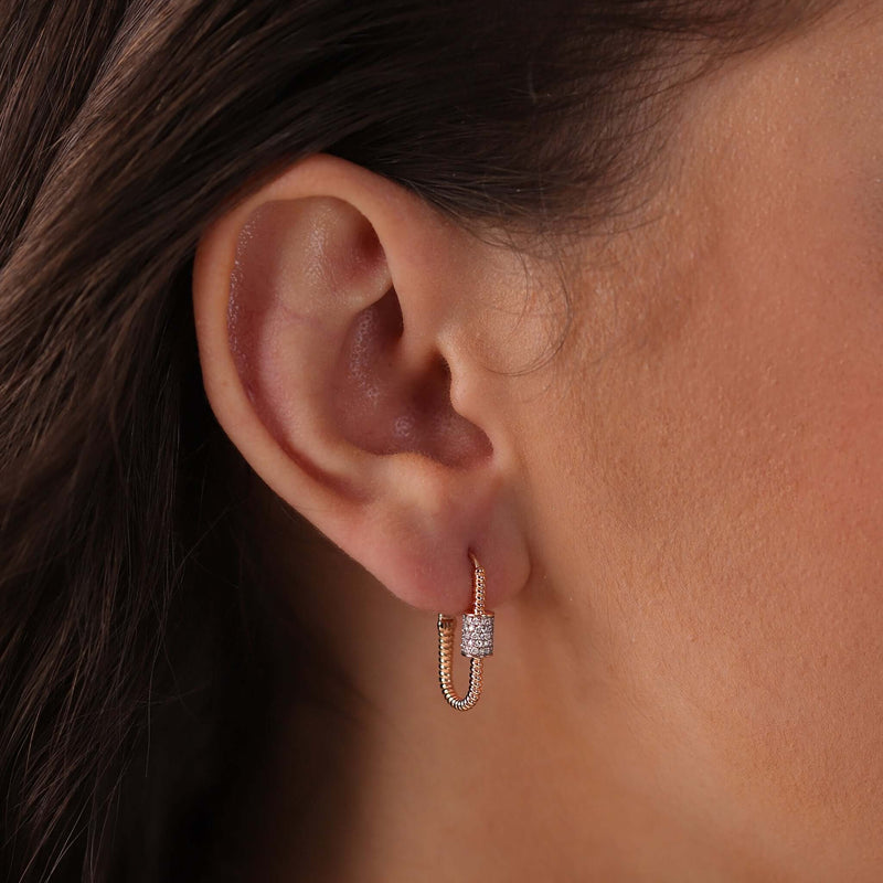 Twist Musica Hoops | Medium Diamond Earrings | 0.42 Cts. | 14K Gold Gilda by Gradiva Inc.