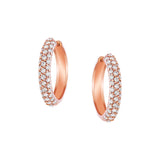 Gilda Goldens Pavé Hoops | Medium Diamond Earrings | 0.62 Cts. | 14K Gold