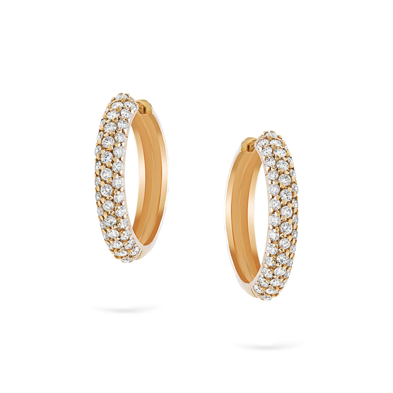 Goldens Pavé Hoops | Medium Diamond Earrings | 0.62 Cts. | 14K Gold Gilda by Gradiva Inc.