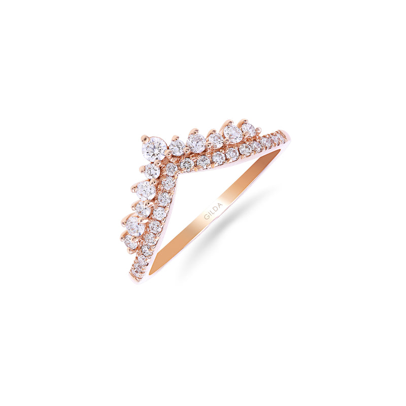 Gilda Wishbone | Diamond Ring | 0.38 Cts. | 14K Gold