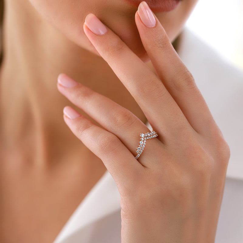 Wishbone | Diamond Ring | 0.38 Cts. | 14K Gold Gilda by Gradiva Inc.
