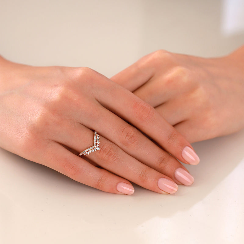 Wishbone | Diamond Ring | 0.38 Cts. | 14K Gold Gilda by Gradiva Inc.